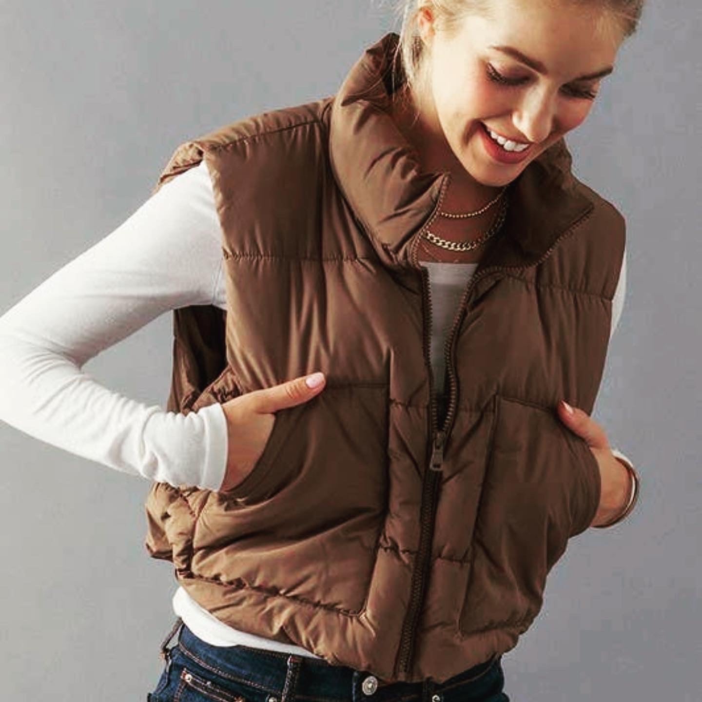 Cropped Puffer Vest