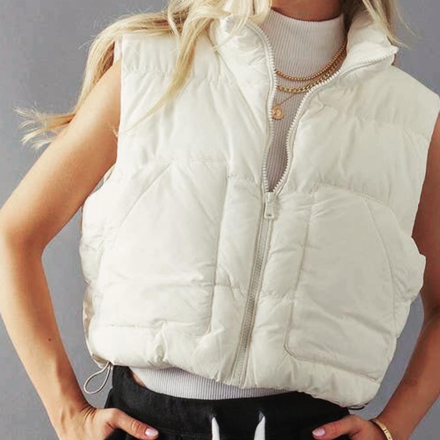 Cropped Puffer Vest