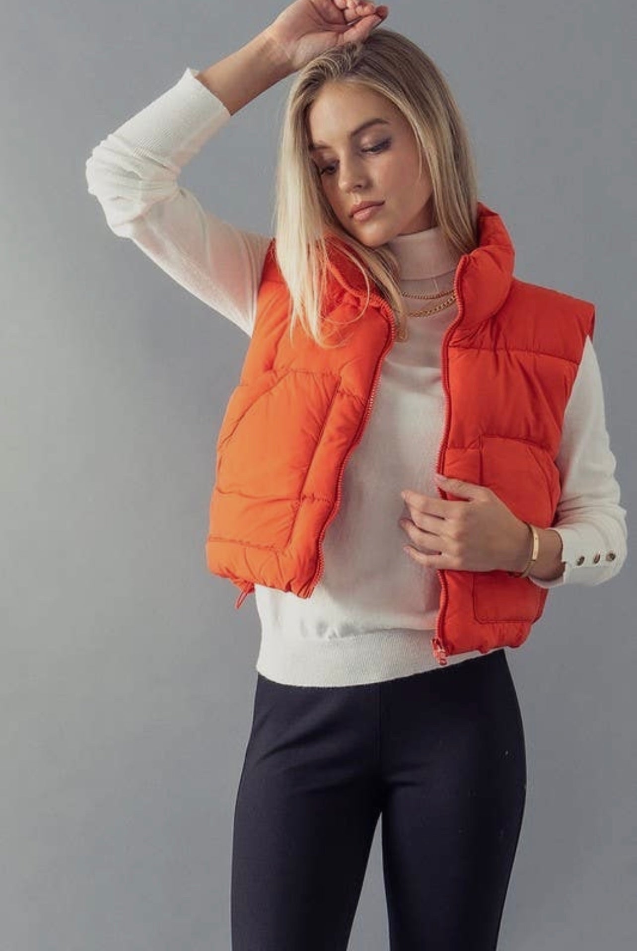 Cropped Puffer Vest