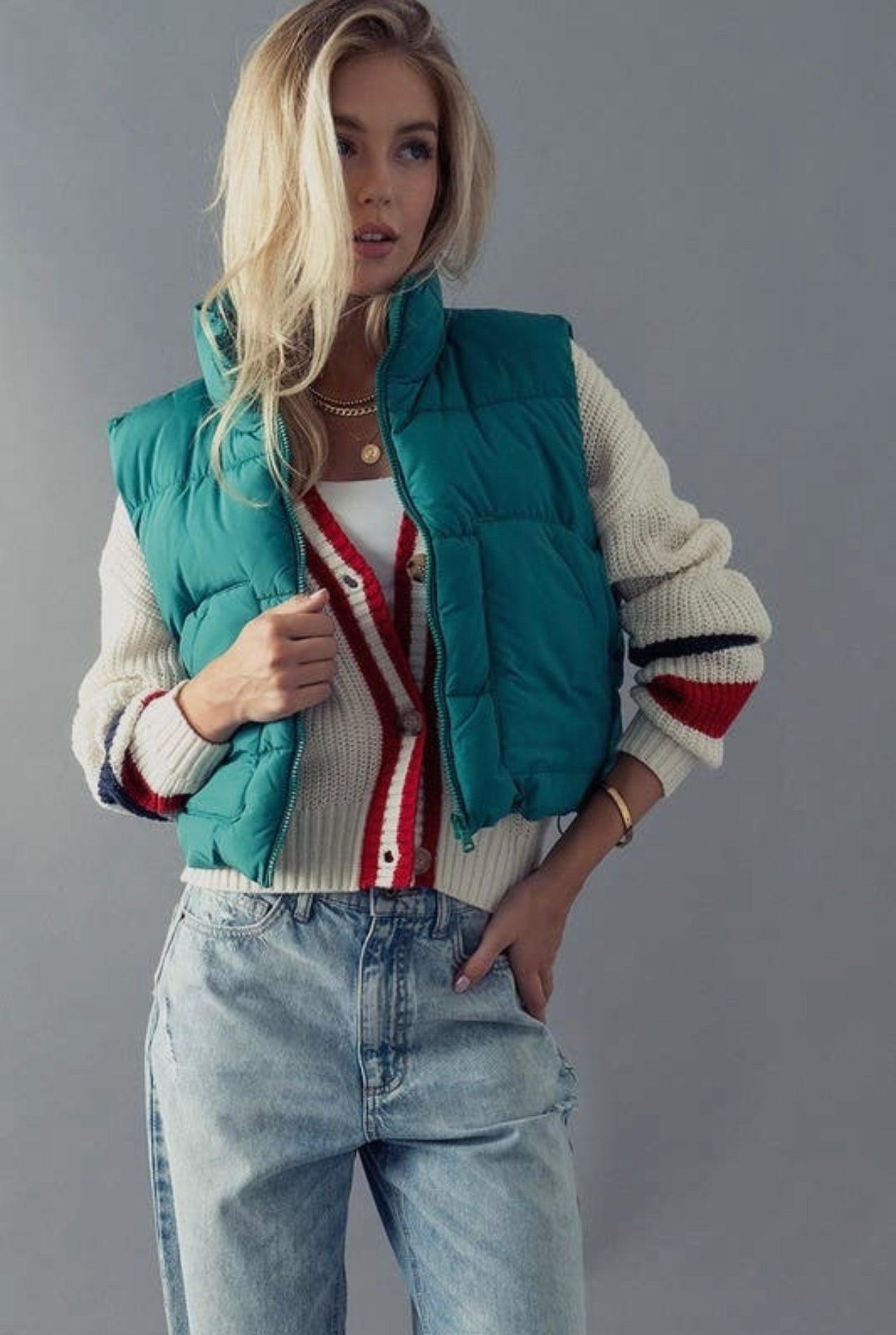 Cropped Puffer Vest