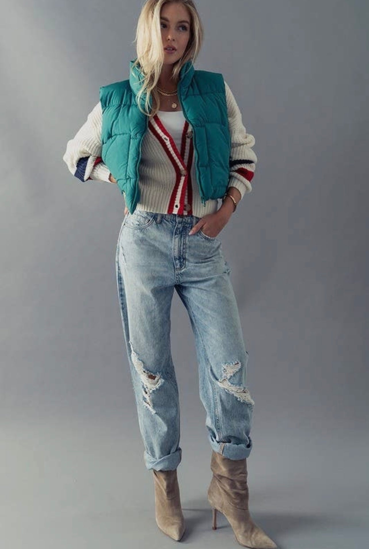 Cropped Puffer Vest