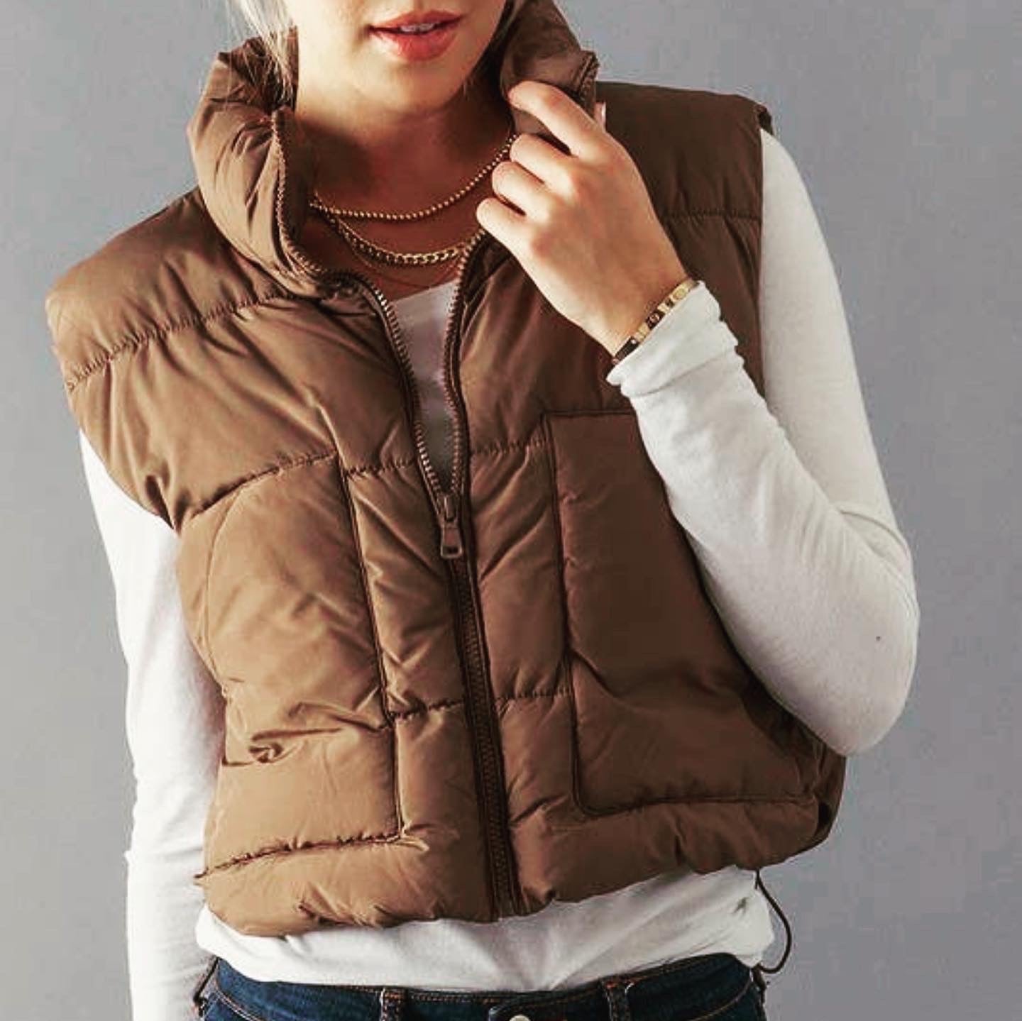 Cropped Puffer Vest