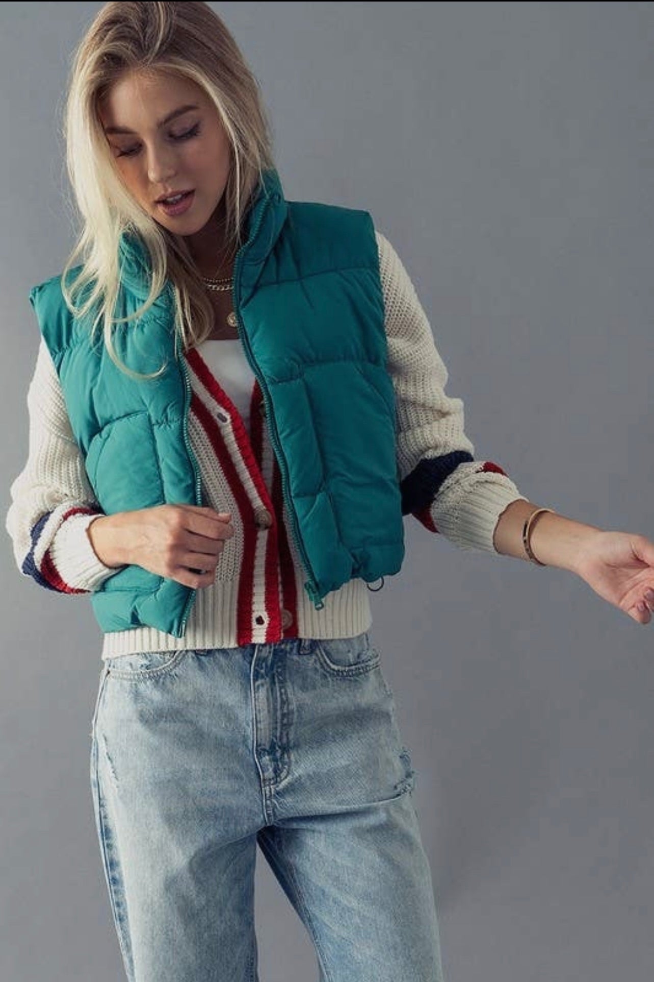 Cropped Puffer Vest