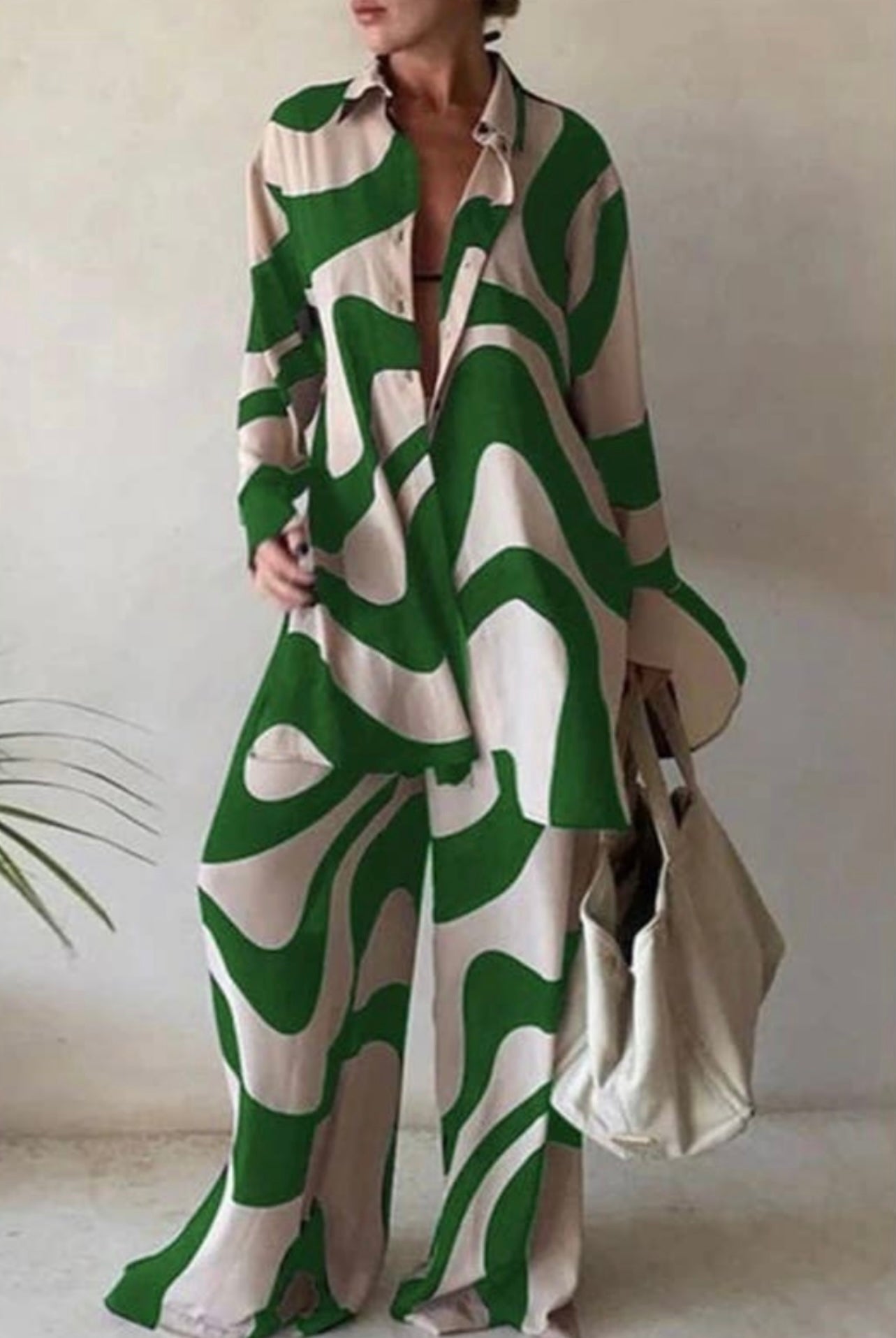 Print Oversized Pants Set