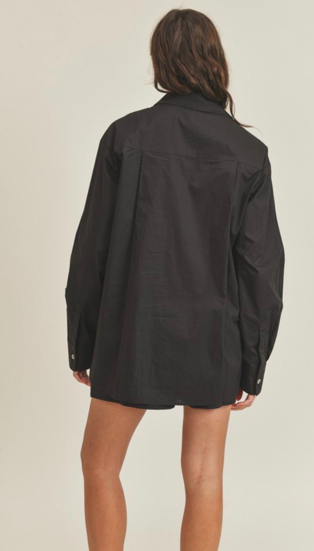 Poplin Button Down Shirt Shorts Set
