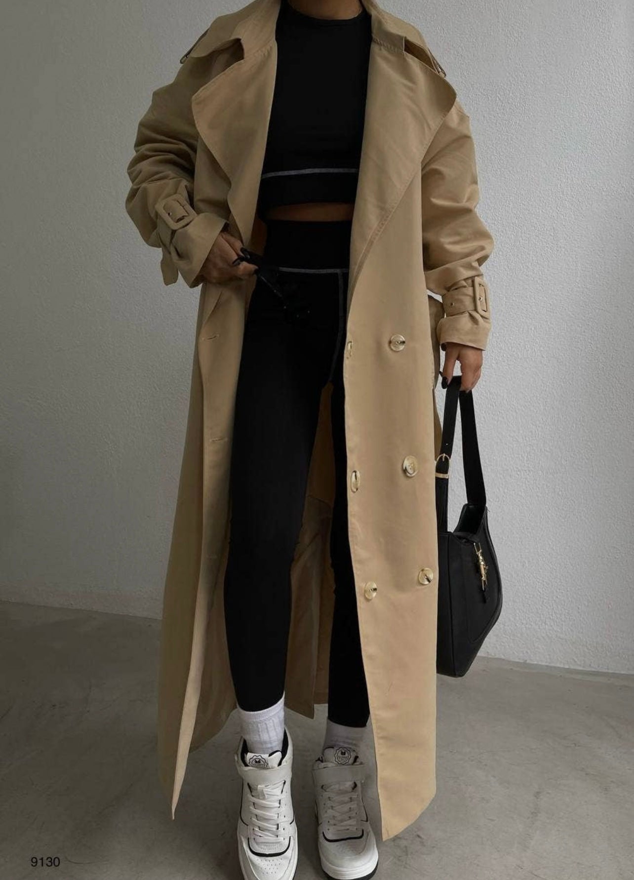 Tan Maxi Trench Coat