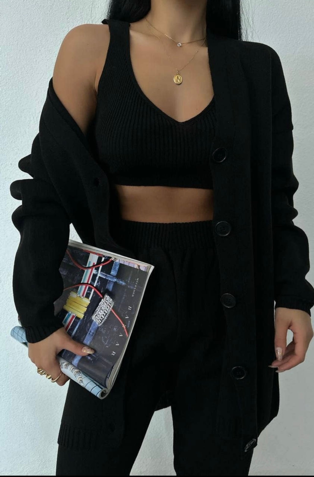 3pc Knit Jogger and Cardigan set