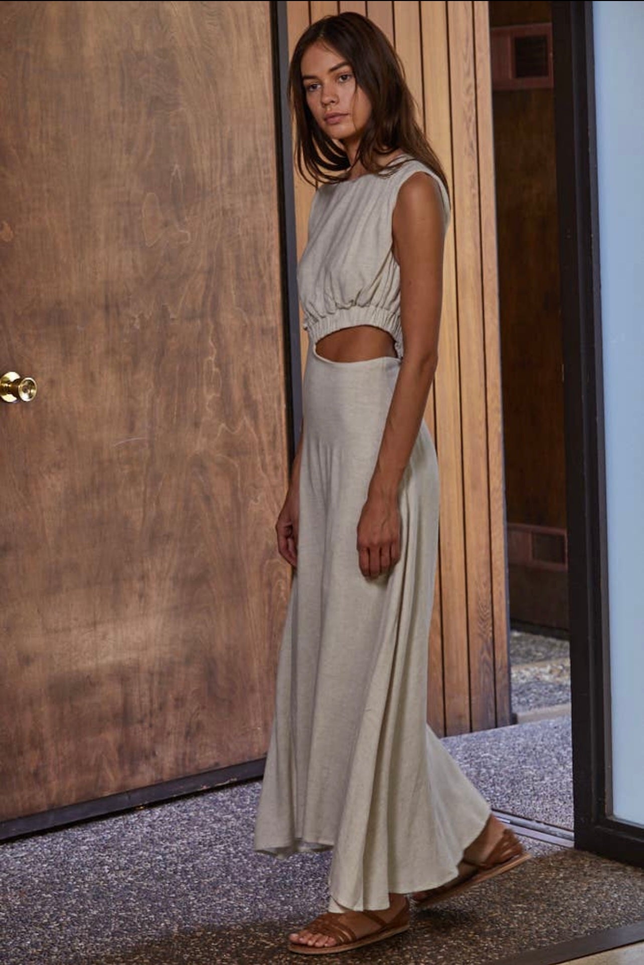 Linen Gauze Sleeveless Maxi Dress