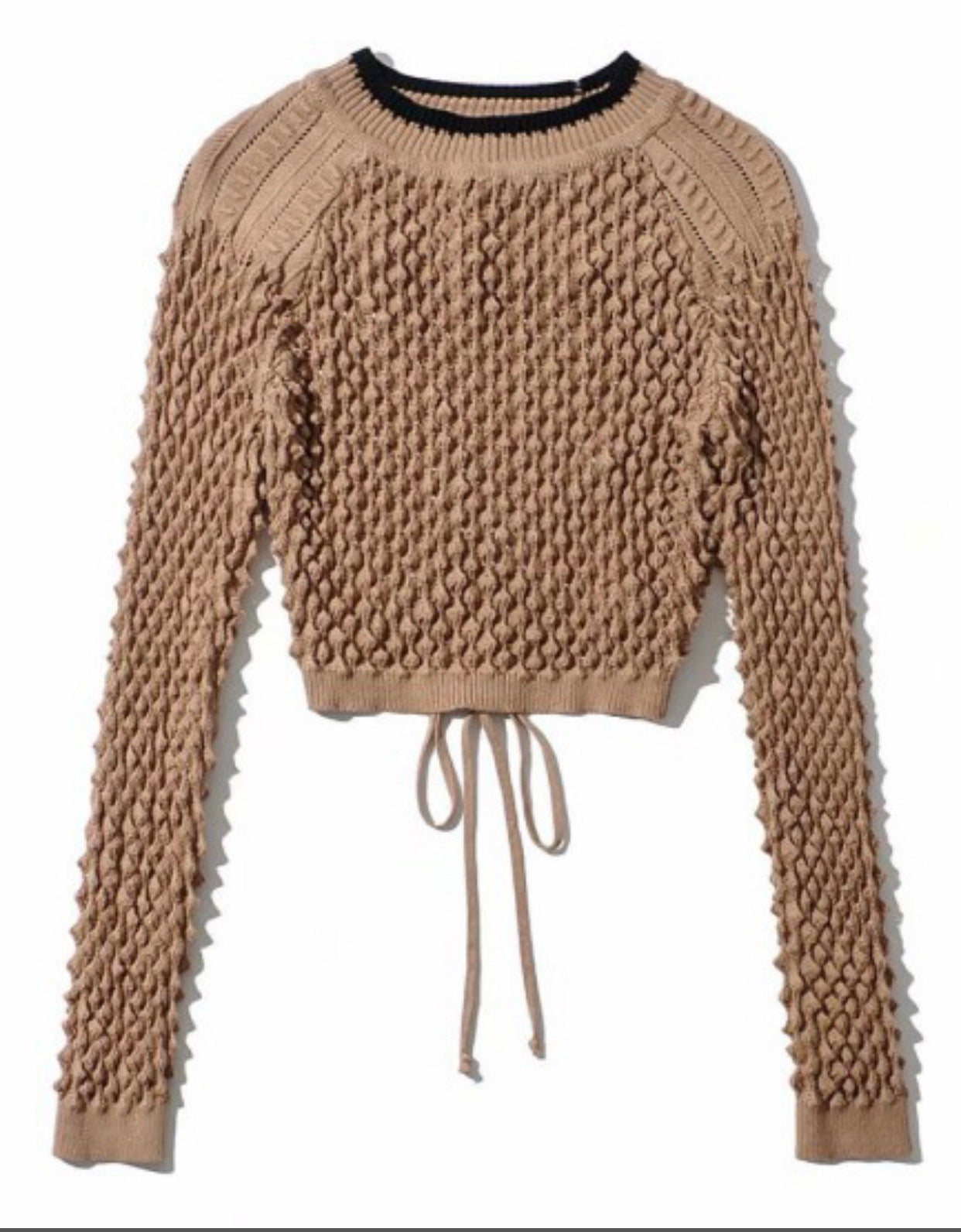 Long Sleeve Open Knit Sweater Top