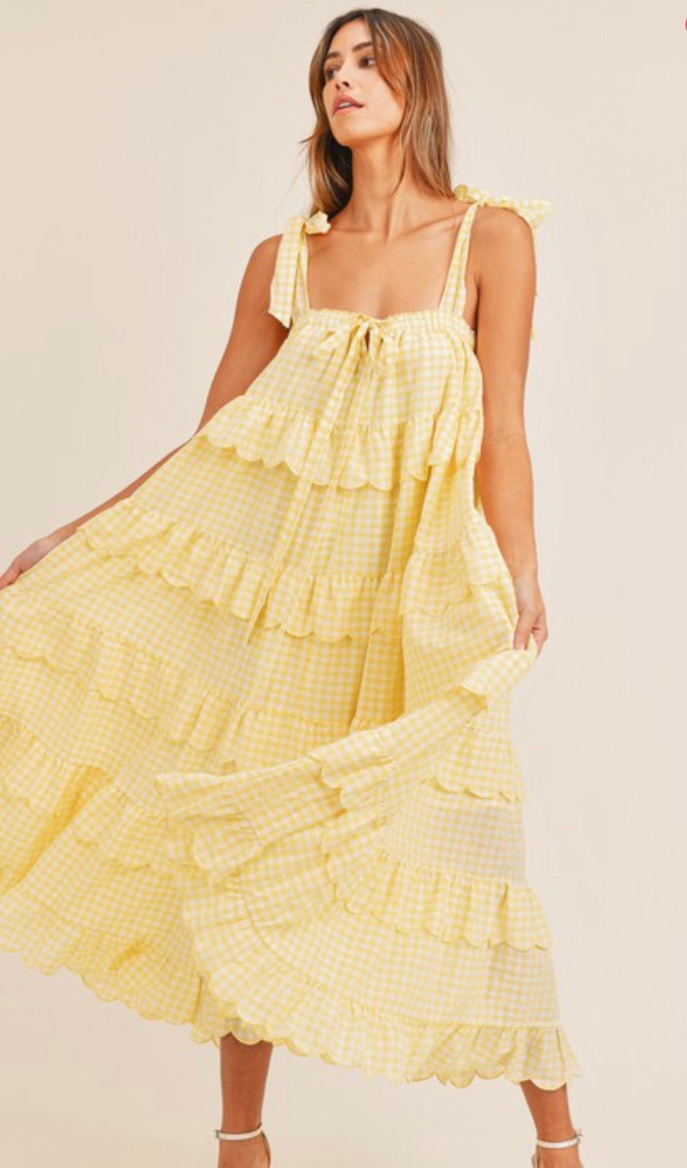 Gingham Layered Maxi Dress