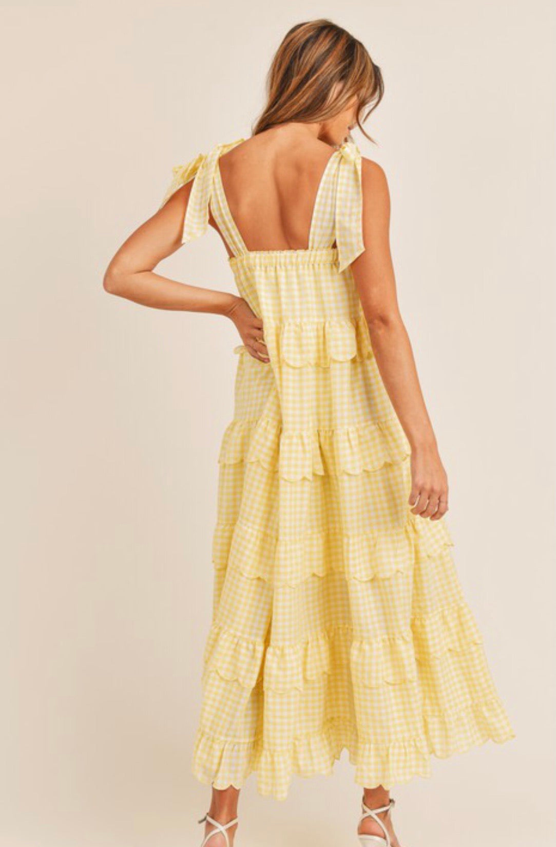 Gingham Layered Maxi Dress
