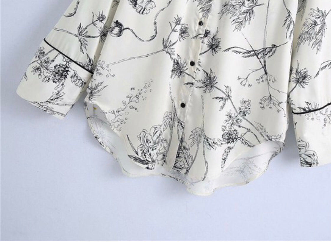 Printed Long Sleeve Lounge Set