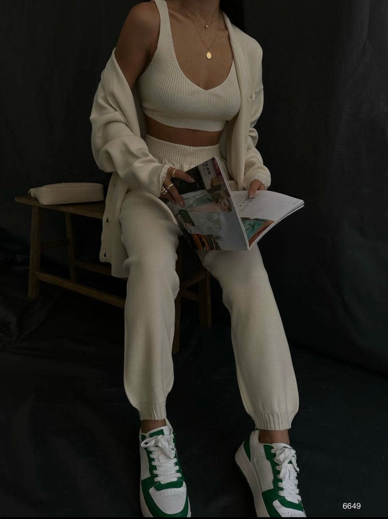 3pc Knit Jogger and Cardigan set
