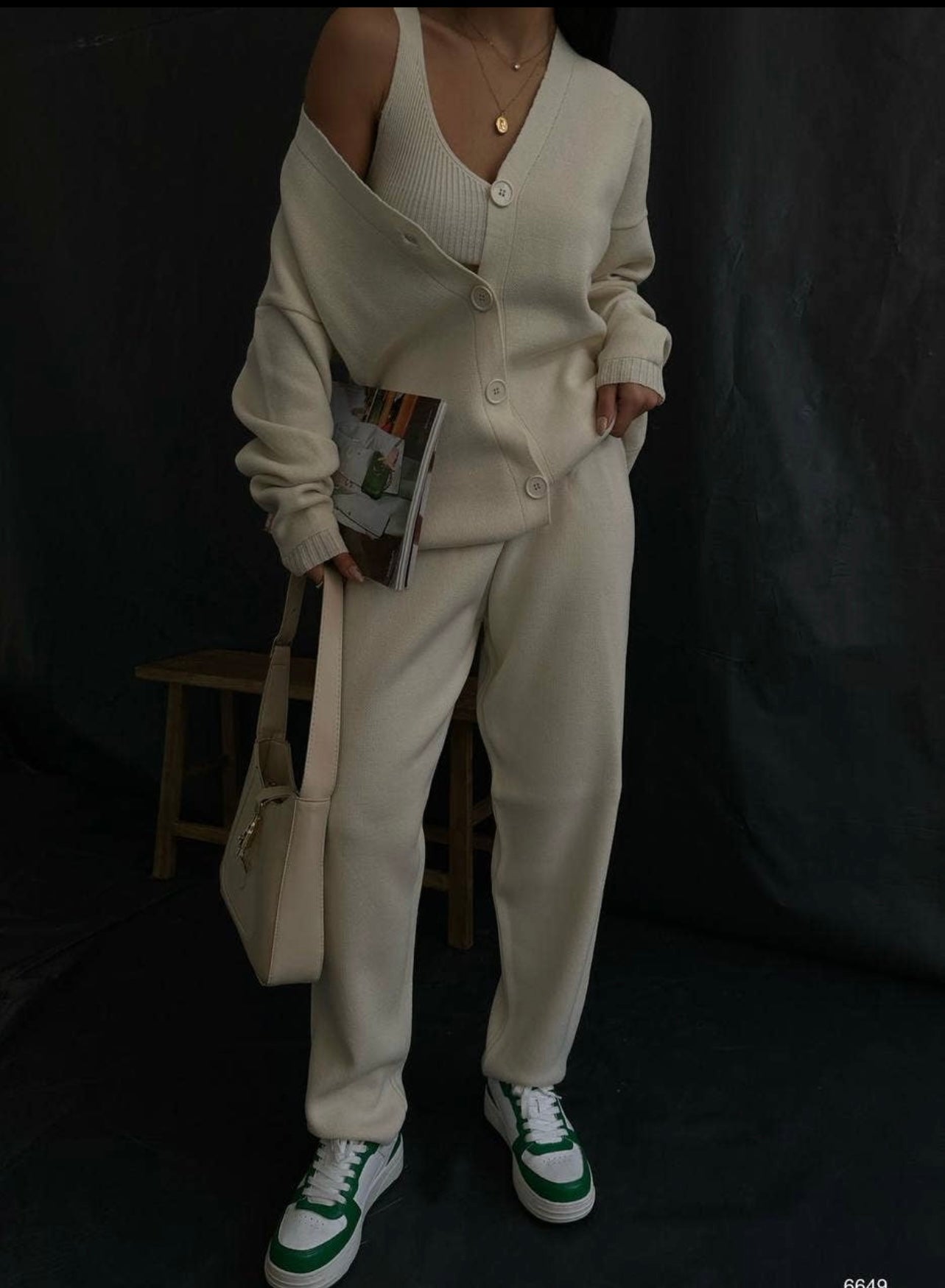 3pc Knit Jogger and Cardigan set