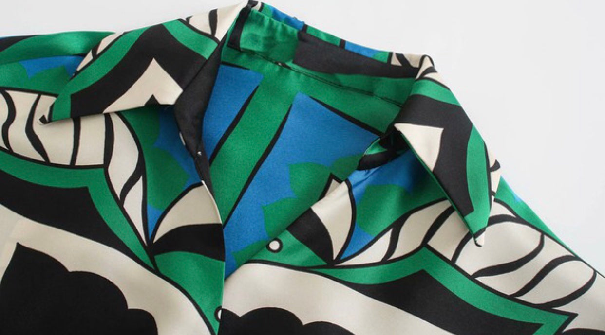 Bermuda Print Kimono Top