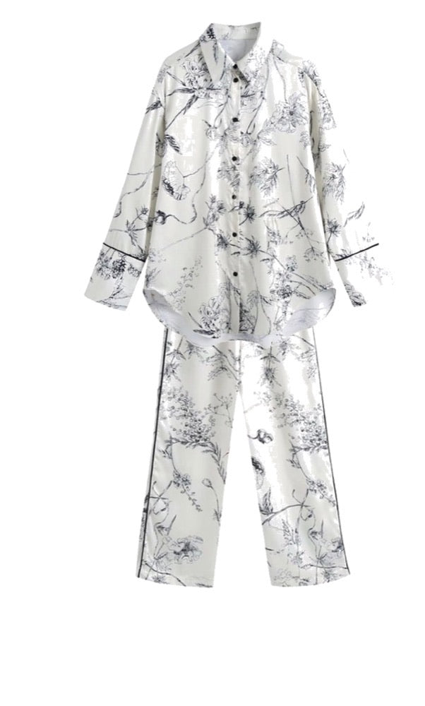 Printed Long Sleeve Lounge Set