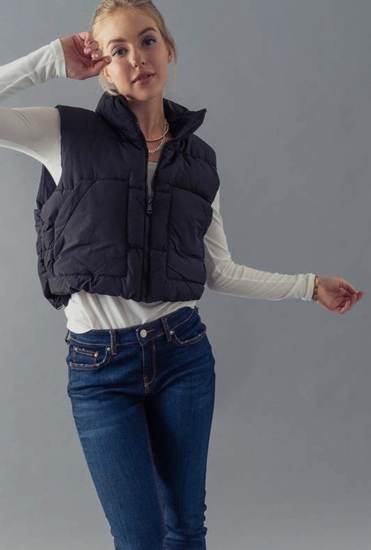 Cropped Puffer Vest