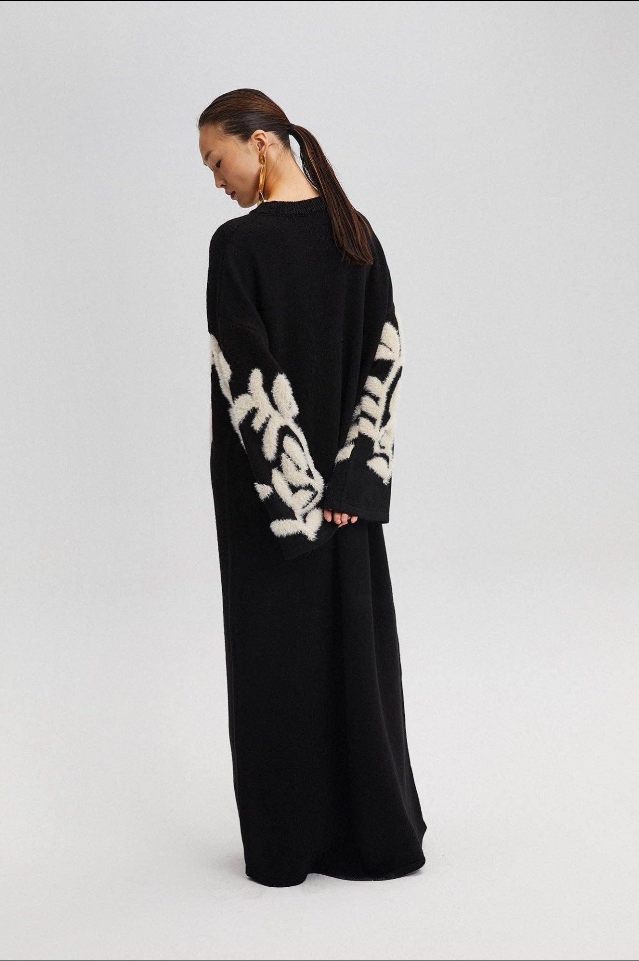 Leaf Print Maxi Dress