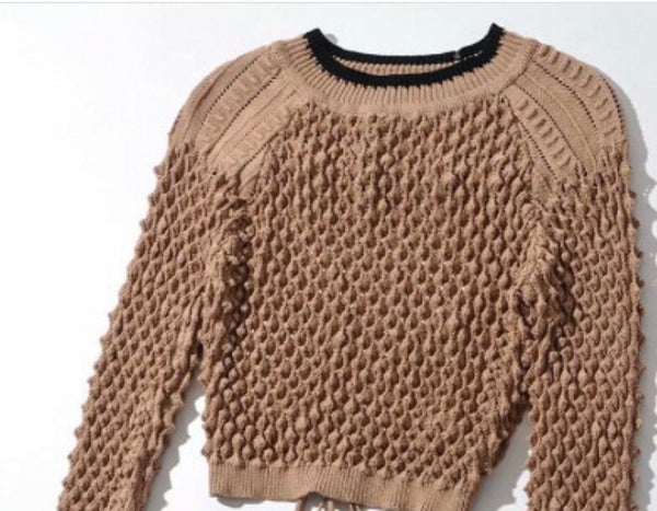 Long Sleeve Open Knit Sweater Top